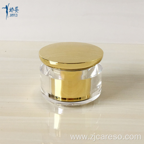 Gold Round Acrylic Capsule Jars with UV Lid